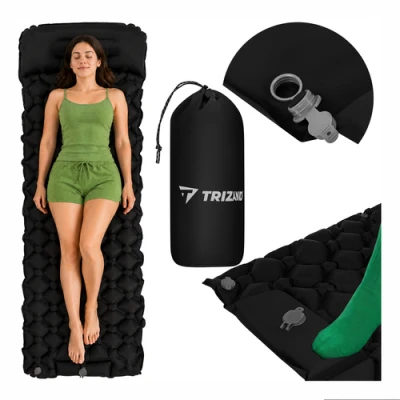 Trizand 27682 Samonafukovacia matrac s integrovanou pumpou 190 x 60 cm, čierna