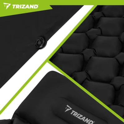 Trizand 27682 Samonafukovacia matrac s integrovanou pumpou 190 x 60 cm, čierna