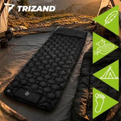 Trizand 27682 Samonafukovacia matrac s integrovanou pumpou 190 x 60 cm, čierna