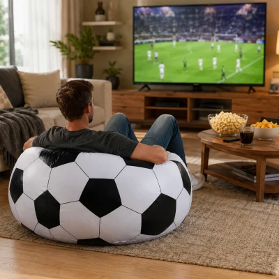 Verk 27758 Nafukovacie kreslo v tvare futbalovej lopty 60 x 95 cm, čierno-biele