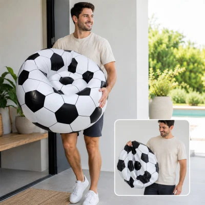 Verk 27758 Nafukovacie kreslo v tvare futbalovej lopty 60 x 95 cm, čierno-biele