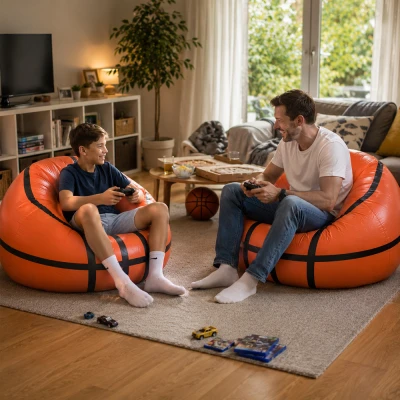 Verk 27759 Nafukovací křeslo ve tvaru basketbalového míče 60 x 95 cm, oranžový