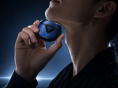 Verk 27803 Mini elektrický holicí strojek s LED displejem, USB‑C, modrý