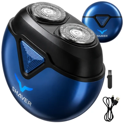 Verk 27803 Mini elektrický holicí strojek s LED displejem, USB‑C, modrý
