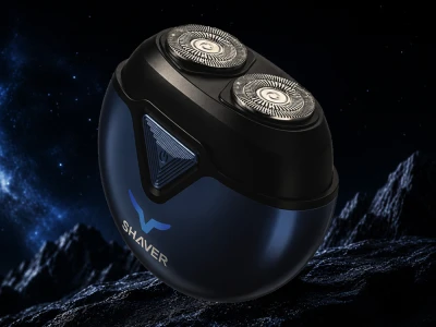 Verk 27803 Mini elektrický holicí strojek s LED displejem, USB‑C, modrý