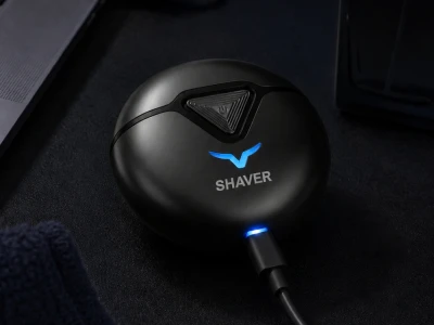 Verk 27803 Mini elektrický holicí strojek s LED displejem, USB‑C, černý