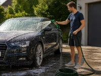 DIVODV 27924 Zahradní flexi hadice 7 - 15 m, pistole 7 v 1, černo-zelená