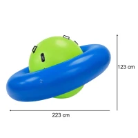 KIK KX2772 Nafukovací balanční houpačka s 6 úchyty, pro 3 děti, zeleno-modrá