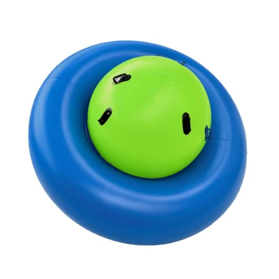 KIK KX2772 Nafukovací balanční houpačka s 6 úchyty, pro 3 děti, zeleno-modrá