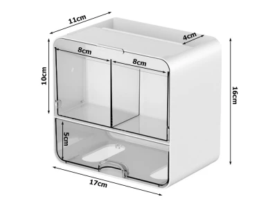 Verk 27668 Nástenný kozmetický organizér 17 x 16 x 11 cm, biely