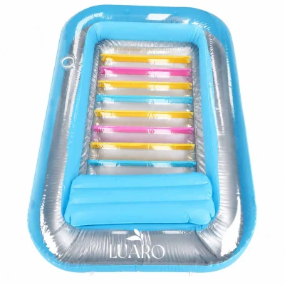 LUARO KX2728 Nafukovacie ležadlo do vody s vankúšom 170 x 115 cm, modré