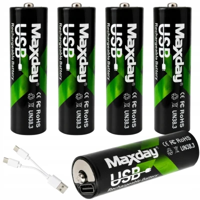 Verk 02046 Nabíjateľné batérie AA Li-Ion 1,5 V, 2200 mWh, 4 ks, USB-C