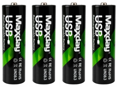 Verk 02047 Nabíjecí baterie AAA Li-Ion 1,5 V, 660 mWh, 4 ks, USB-C