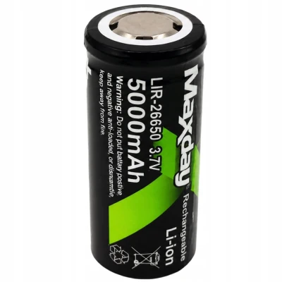 Verk 02053 Nabíjateľná batéria 26650, 5000 mAh, 3,7 V, Li-Ion, 1 ks