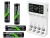Verk 02049 USB‑C nabíjačka pre batérie AA/AAA, LED + 4x batérie AA