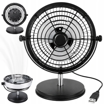 Verk 16043 Stolní USB ventilátor 4 W, 22 cm, černý
