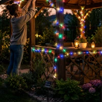 Verk 12436 Solární zahradní LED hadice 50 LED, 8 režimů, 7 m, vícebarevná