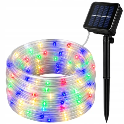 Verk 12436 Solární zahradní LED hadice 50 LED, 8 režimů, 7 m, vícebarevná