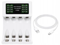 Verk 02055 Rychlonabíječka na baterie AA/AAA s USB-C s LED indikací