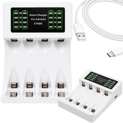 Verk 02055 Rychlonabíječka na baterie AA/AAA s USB-C s LED indikací
