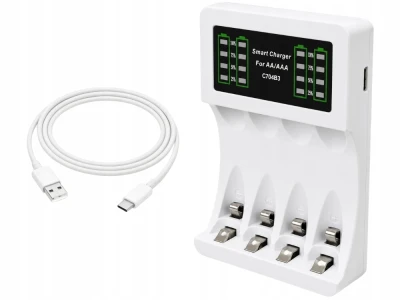 Verk 02055 Rychlonabíječka na baterie AA/AAA s USB-C s LED indikací
