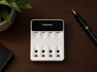 Verk 02056 Nabíjačka batérií AA/AAA s USB-C, 4 slotmi a LED indikáciou