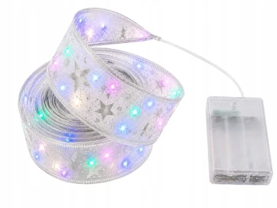 Verk 27712 LED světelná stuha na vánoční stromek 4 m, 40 LED, bílá
