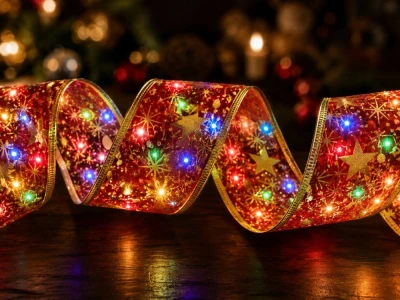Verk 27712 LED svetelná stuha na vianočný stromček, 4 m, 40 LED, červená