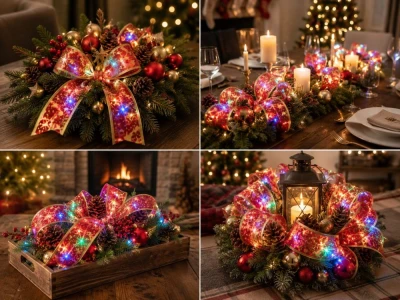 Verk 27712 LED svetelná stuha na vianočný stromček, 4 m, 40 LED, červená