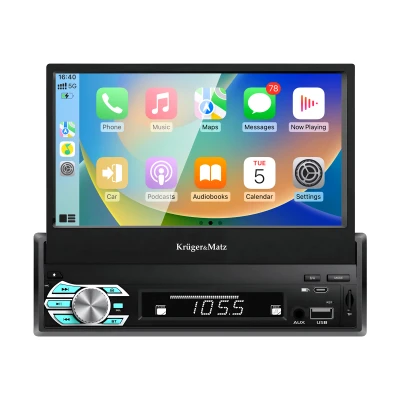 Kruger&Matz KM2018 Autorádio s výsuvným 7″ displejem - Apple CarPlay a Android Auto