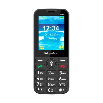 Kruger&Matz KM0924-4G Telefón pre seniorov Simple 924, Dual SIM, Bluetooth, čierny