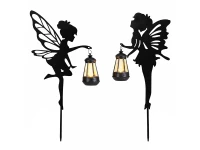 Verk 12398 Solárne záhradné lampy so senzorom súmraku, víla s lucernou, 2 ks
