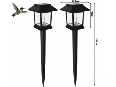 Verk 12399 Solárne záhradné lampy so senzorom súmraku, sada 2 ks