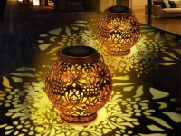 Verk 12408 Solární LED závěsný lampion se senzorem soumraku, měděný