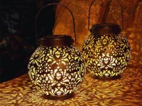 Verk 12408 Solární LED závěsný lampion se senzorem soumraku, měděný