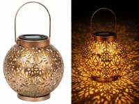 Verk 12408 Solární LED závěsný lampion se senzorem soumraku, měděný