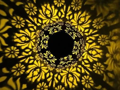 Verk 12408 Solární LED závěsný lampion se senzorem soumraku, měděný