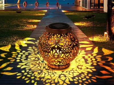 Verk 12408 Solární LED závěsný lampion se senzorem soumraku, měděný