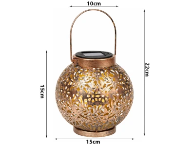 Verk 12408 Solární LED závěsný lampion se senzorem soumraku, měděný