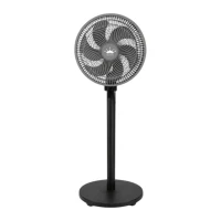 Verk 16047 Stojanový ventilátor s oscilací 40 cm, 3 rychlosti, 55 - 115 cm, černý