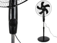 Verk 16049 Stojanový ventilátor s oscilací 40 cm, 3 rychlosti, 112 - 127 cm, černý