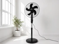 Verk 16049 Stojanový ventilátor s oscilací 40 cm, 3 rychlosti, 112 - 127 cm, černý