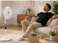 Verk 16049 Stojanový ventilátor s oscilací 40 cm, 3 rychlosti, 112 - 127 cm, bílý