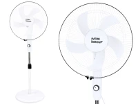 Verk 16049 Stojanový ventilátor s oscilací 40 cm, 3 rychlosti, 112 - 127 cm, bílý