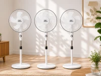 Verk 16049 Stojanový ventilátor s oscilací 40 cm, 3 rychlosti, 112 - 127 cm, bílý