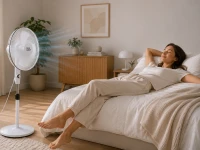 Verk 16049 Stojanový ventilátor s oscilací 40 cm, 3 rychlosti, 112 - 127 cm, bílý