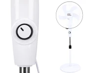 Verk 16049 Stojanový ventilátor s oscilací 40 cm, 3 rychlosti, 112 - 127 cm, bílý