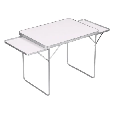 MultiGarden SMI-CT806 Kempingový skládací stůl, 2 police, 120 x 60 cm, bílý