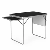 MultiGarden SMI-CT806 Kempingový skládací stůl, 2 police, 120 x 60 cm, černý