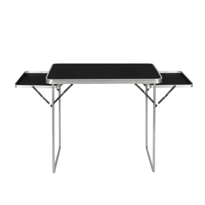 MultiGarden SMI-CT806 Kempingový skládací stůl, 2 police, 120 x 60 cm, černý